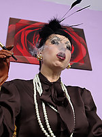 Busty mature elegant stocking lady flashing her pussy while smoking