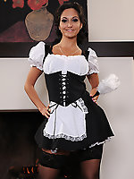 Horny french maid in sexy stockings in hot threesome sex (Isis Taylor,Ava Addams)