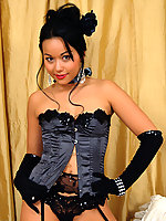 Petra Lily in stockings and heels live show