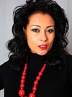 Danica pulls down her panties to masturbate in red leather gloves