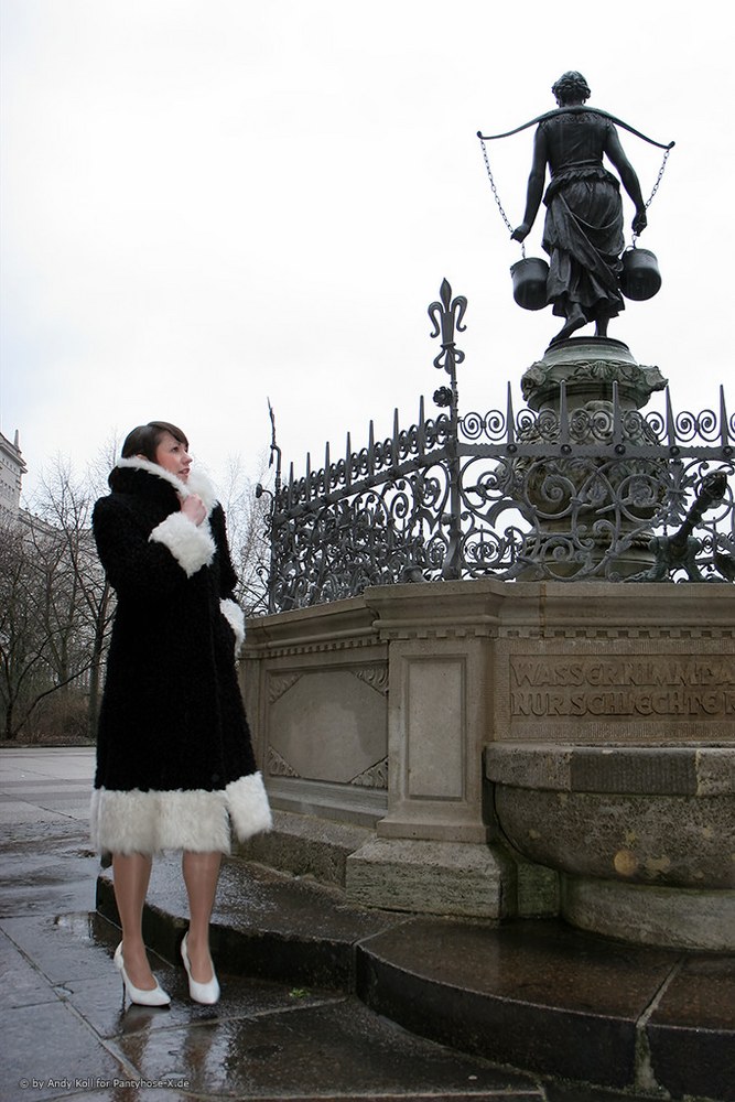 German girl in nylons and heels