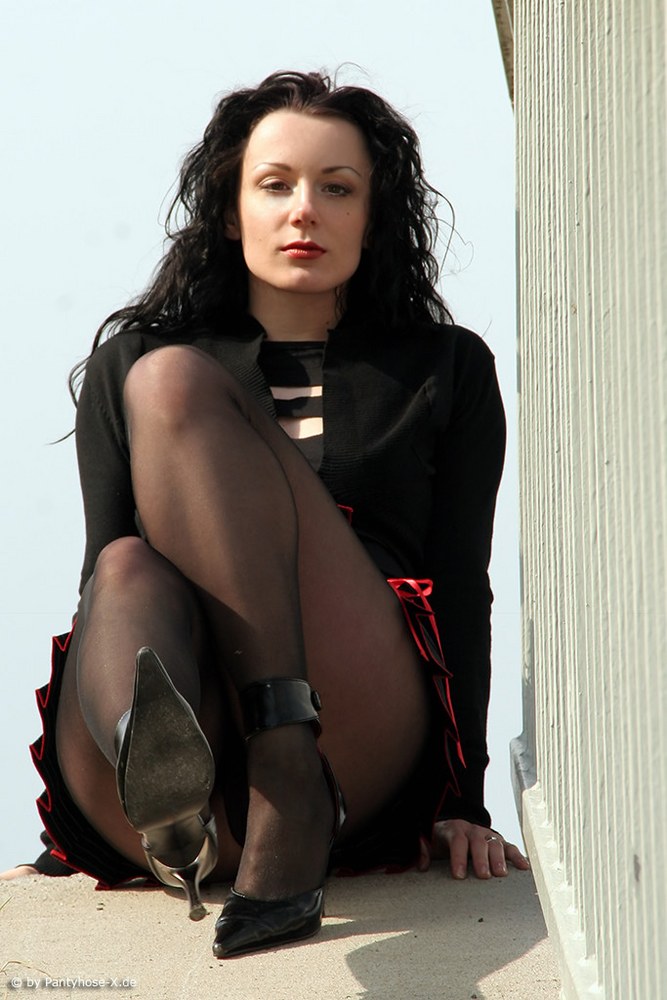 German office girl in vintage nylons and heels