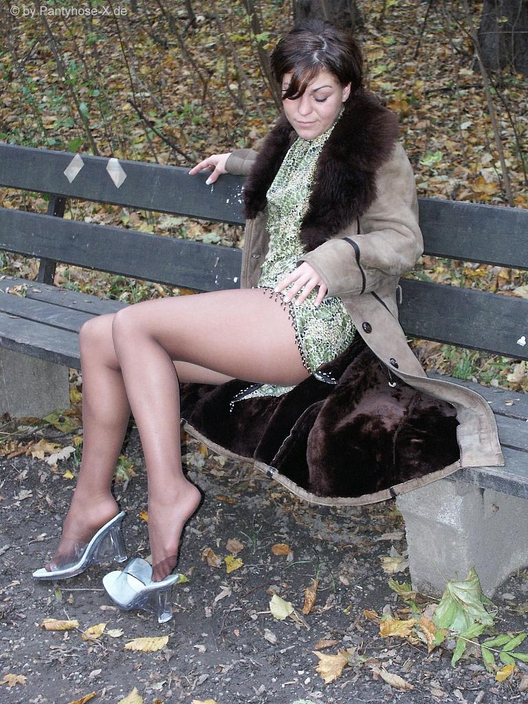 German babe in stockings and heels