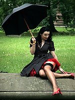 German secretary in tights