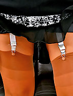 nasty office girl in stockings