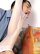 sweet secretary in stockings